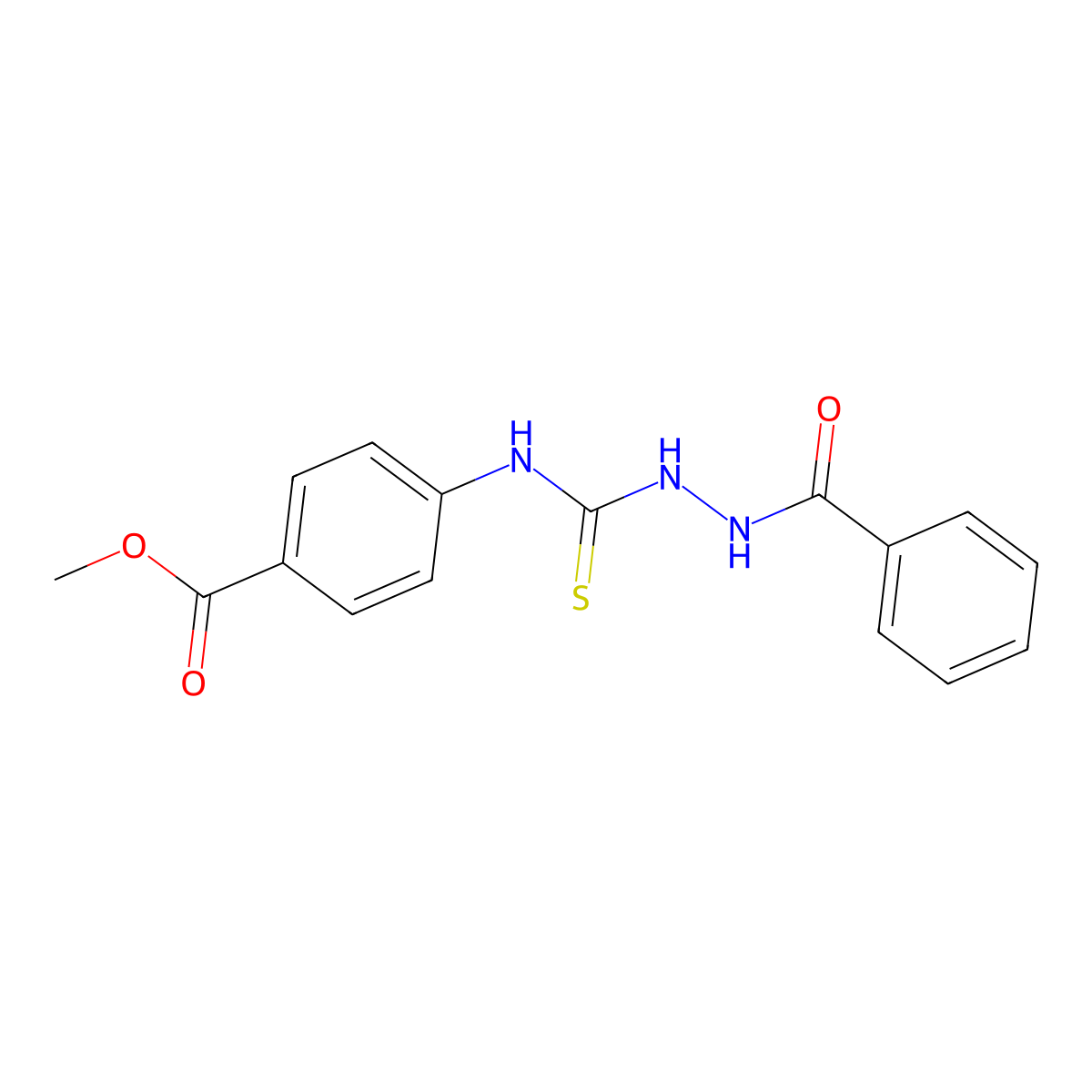 Methyl 4-{[(2-benzoylhydrazino)carbonothioyl]amino}benzoate molecular structure, CAS 708288-48-6