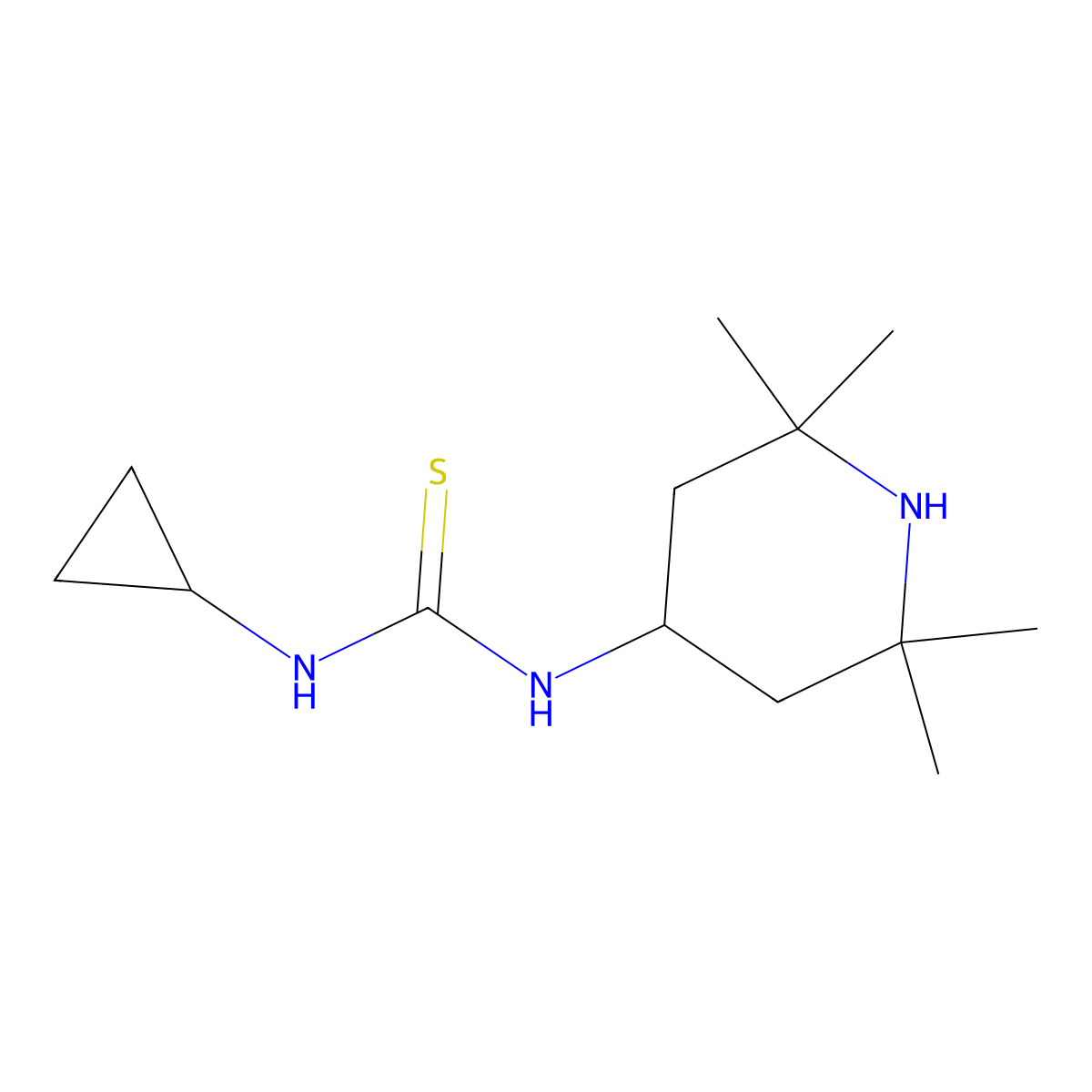 1-Cyclopropyl-3-(2,2,6,6-tetramethylpiperidin-4-yl)thiourea molecular structure, CAS 708288-92-0