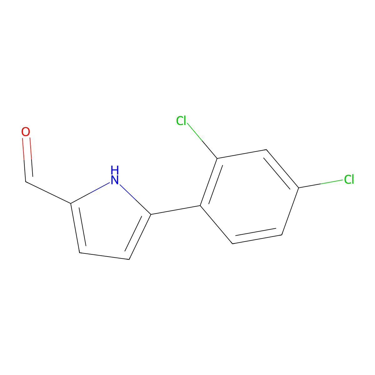 5-(2,4-dichlorophenyl)-1H-pyrrole-2-carbaldehyde molecular structure, CAS 708288-96-4