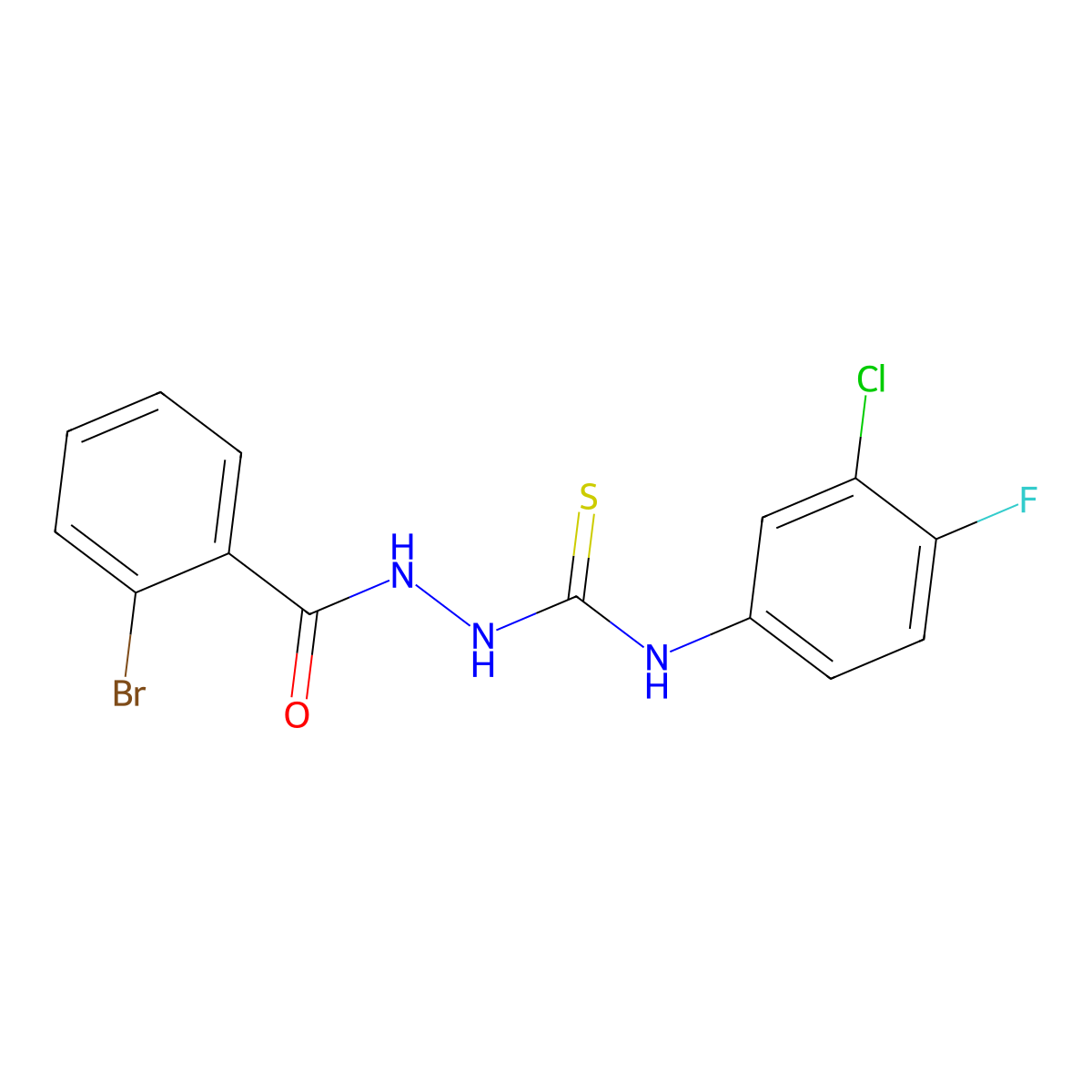 1-[(2-Bromobenzoyl)amino]-3-(3-chloro-4-fluorophenyl)thiourea molecular structure, CAS 708289-15-0