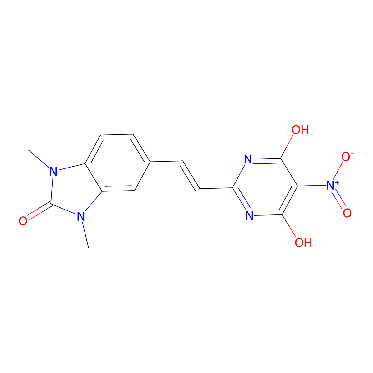5-[2-(1,6-Dihydro-4-hydroxy-5-nitro-6-oxo-2-pyrimidinyl)ethenyl]-1,3-dihydro-1,3-dimethyl-2H-benzimidazol-2-one molecular structure, CAS 708289-26-3