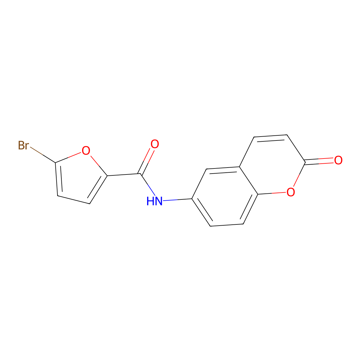 5-bromo-N-(2-oxo-2H-chromen-6-yl)furan-2-carboxamide molecular structure, CAS 708289-29-6