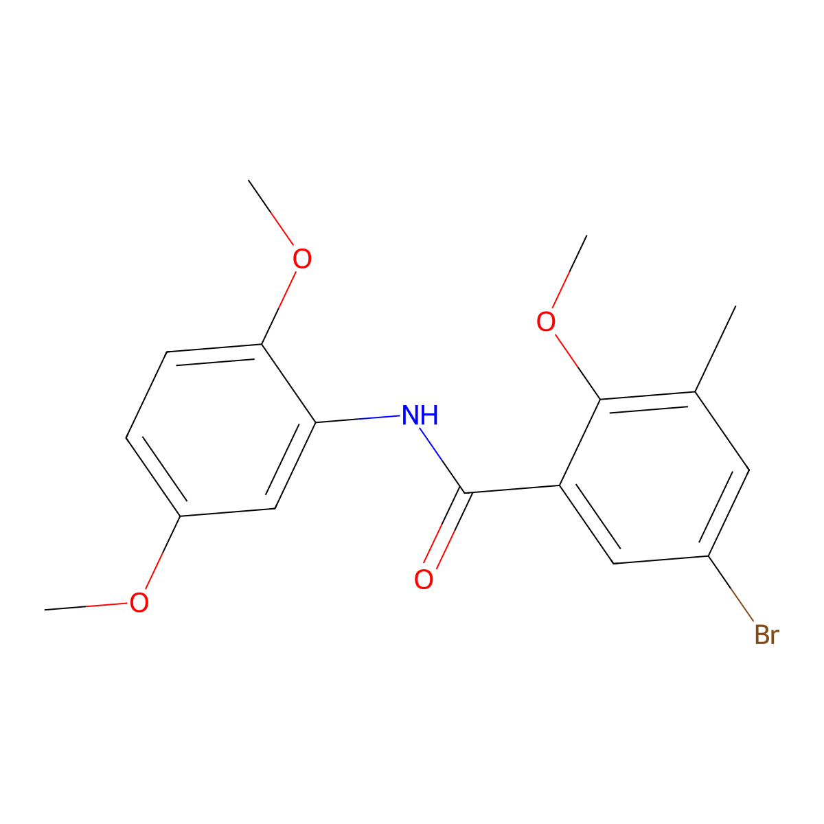 5-bromo-N-(2,5-dimethoxyphenyl)-2-methoxy-3-methylbenzamide molecular structure, CAS 708289-36-5