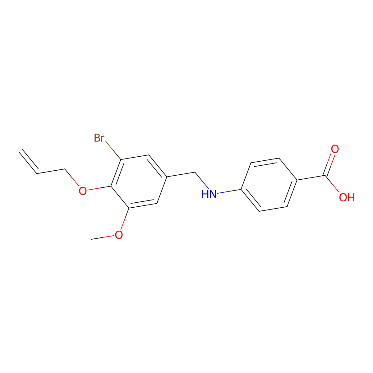 4-{[4-(Allyloxy)-3-bromo-5-methoxybenzyl]amino}benzoic acid molecular structure, CAS 708289-61-6