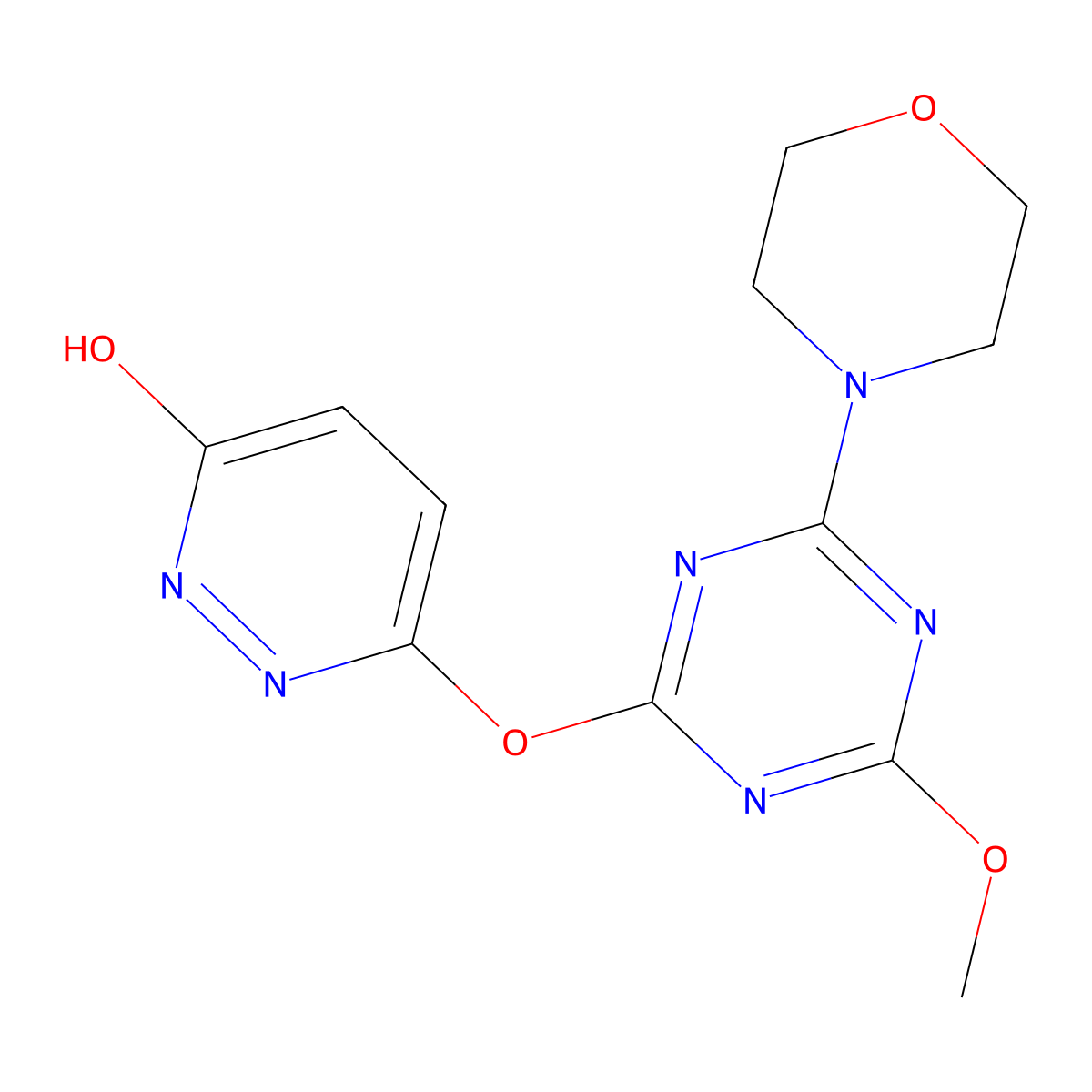 3-[(4-methoxy-6-morpholin-4-yl-1,3,5-triazin-2-yl)oxy]-1H-pyridazin-6-one molecular structure, CAS 708289-72-9