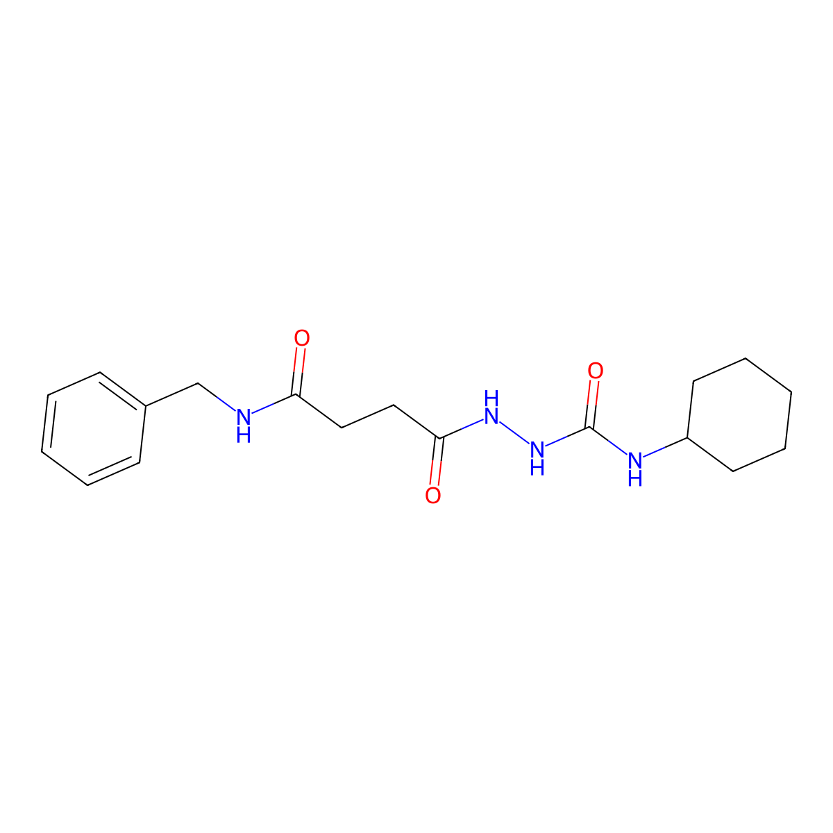 2-[4-(benzylamino)-4-oxobutanoyl]-N-cyclohexylhydrazinecarboxamide molecular structure, CAS 708289-97-8