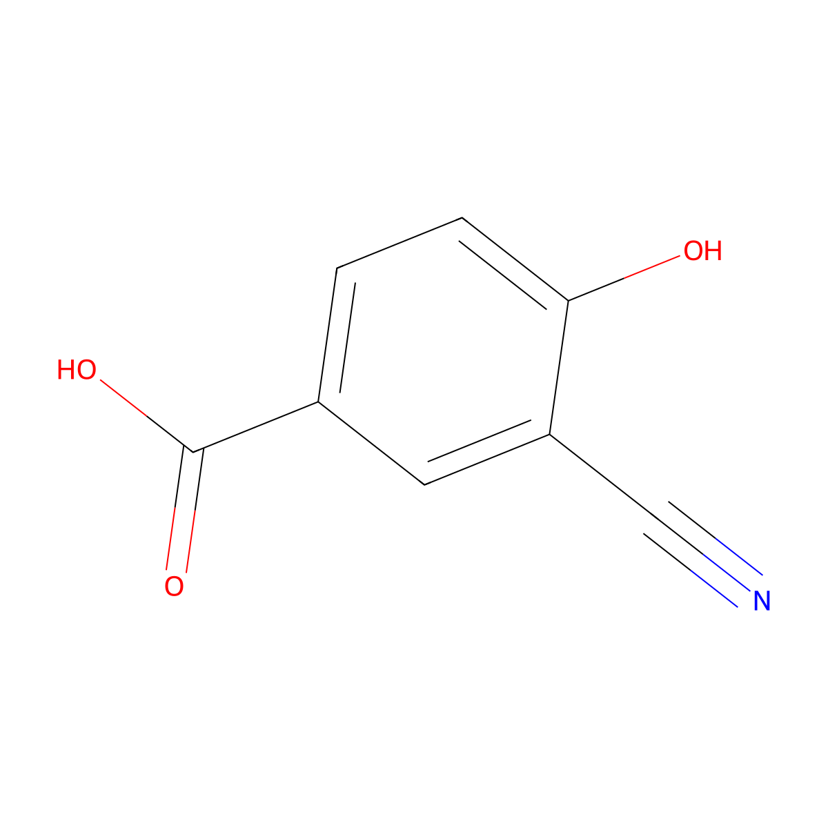 3-Cyano-4-hydroxybenzoic acid molecular structure, CAS 70829-28-6