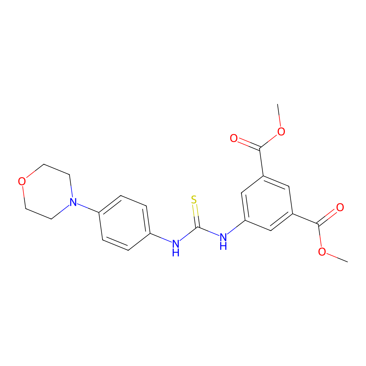 Dimethyl 5-({[4-(morpholin-4-yl)phenyl]carbamothioyl}amino)benzene-1,3-dicarboxylate molecular structure, CAS 708290-08-8
