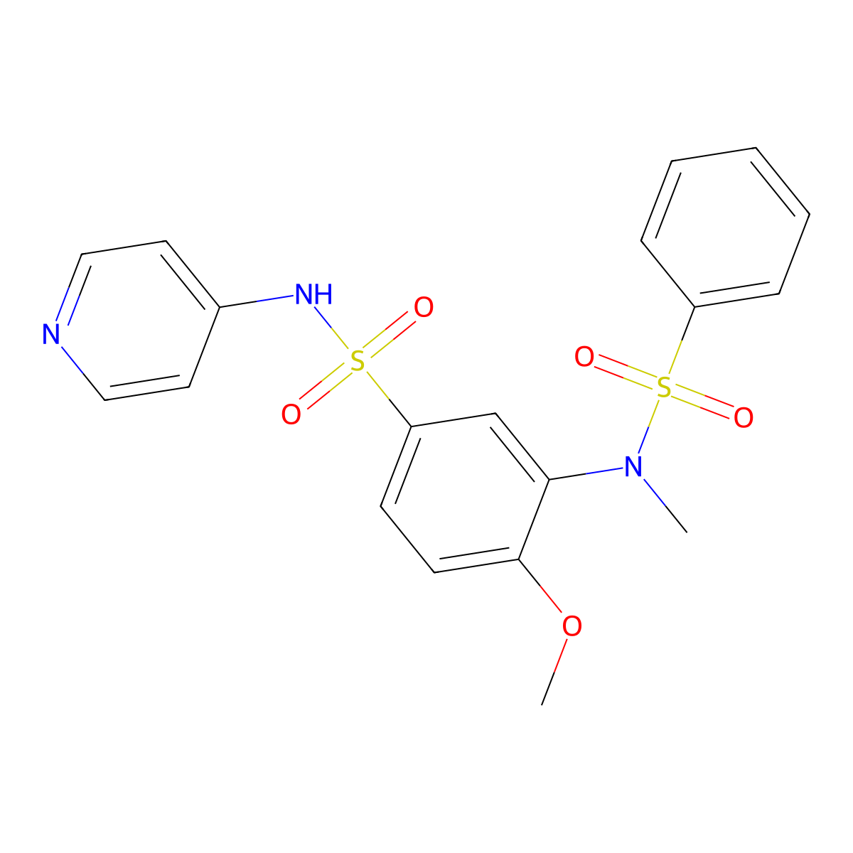 {2-Methoxy-5-[(4-pyridylamino)sulfonyl]phenyl}methyl(phenylsulfonyl)amine molecular structure, CAS 708290-13-5
