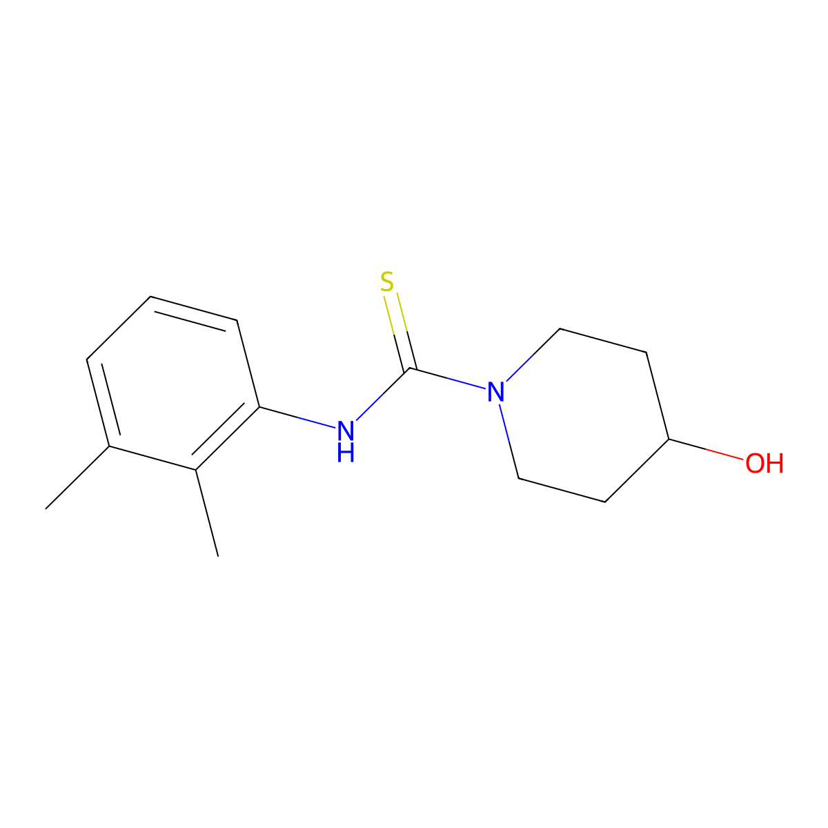 N-(2,3-dimethylphenyl)-4-hydroxypiperidine-1-carbothioamide molecular structure, CAS 708290-20-4