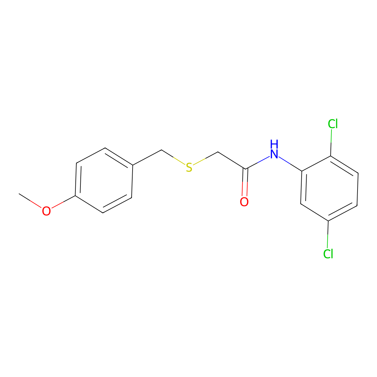 N-(2,5-dichlorophenyl)-2-[(4-methoxyphenyl)methylsulfanyl]acetamide molecular structure, CAS 708290-26-0