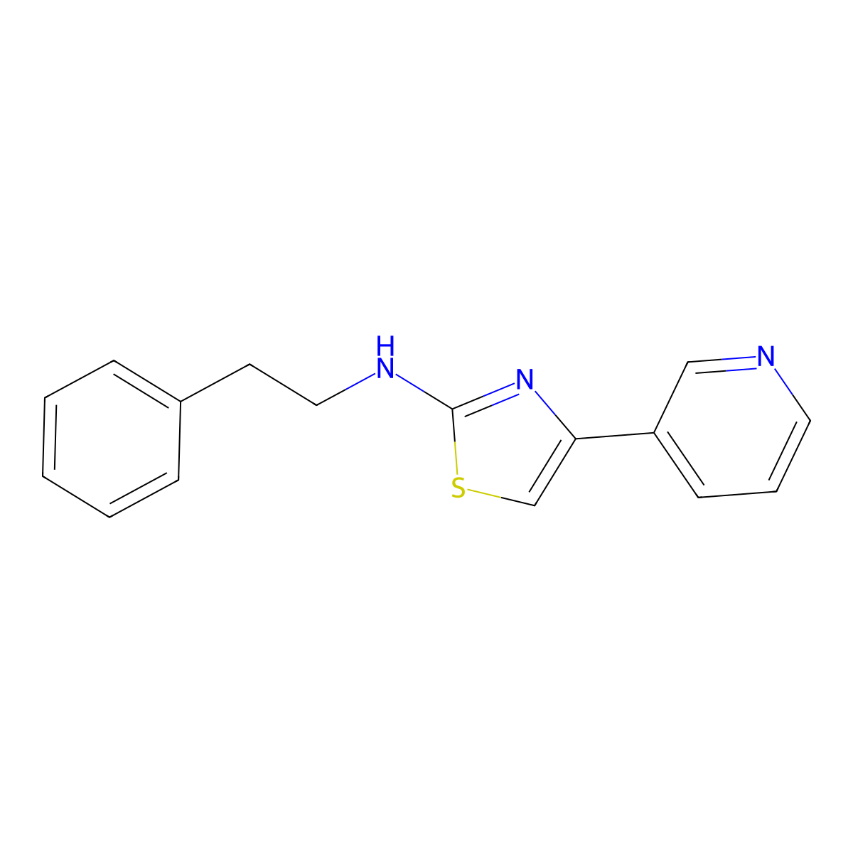 Phenethyl-(4-pyridin-3-yl-thiazol-2-yl)-amine molecular structure, CAS 708290-27-1