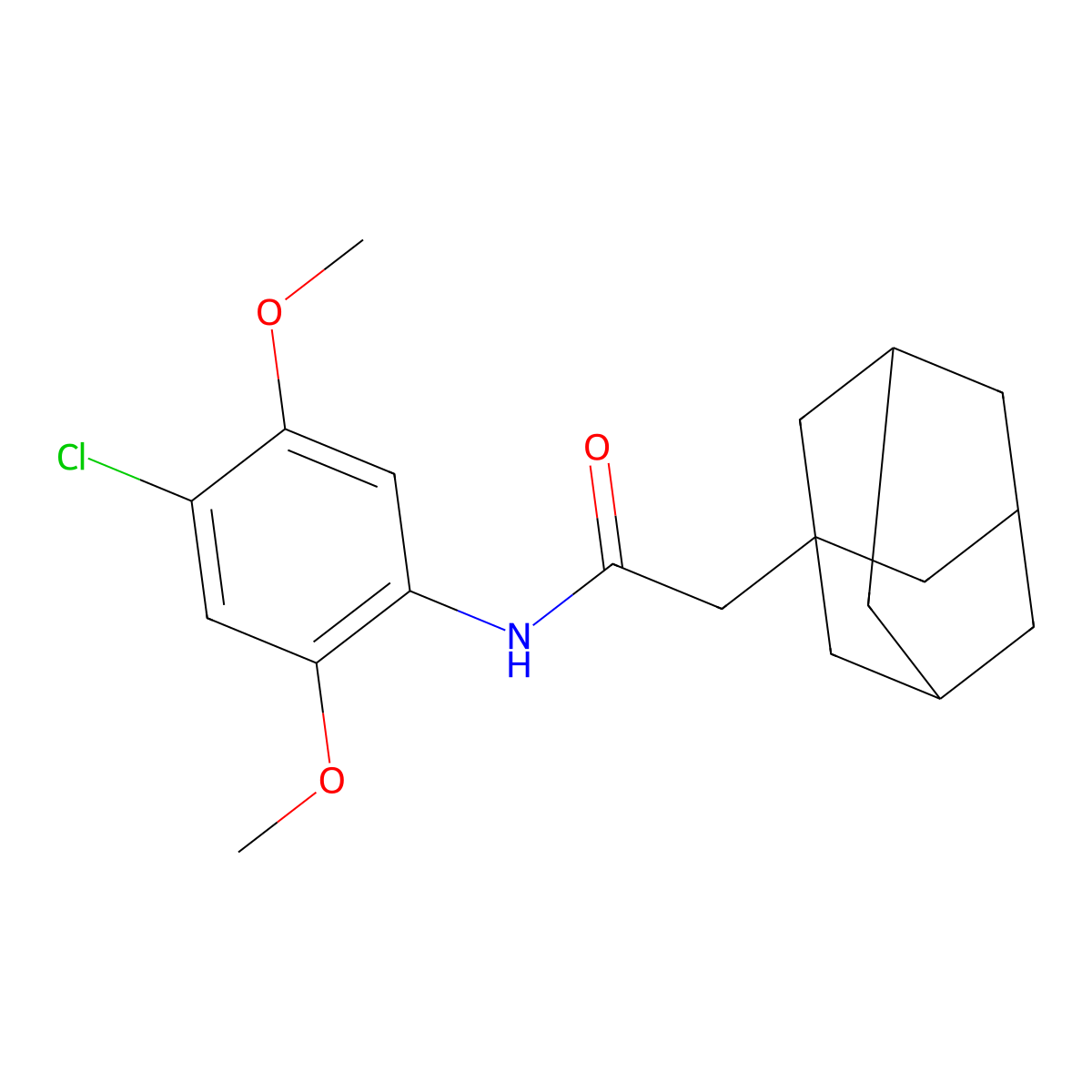 2-(1-adamantyl)-N-(4-chloro-2,5-dimethoxyphenyl)acetamide molecular structure, CAS 708290-33-9
