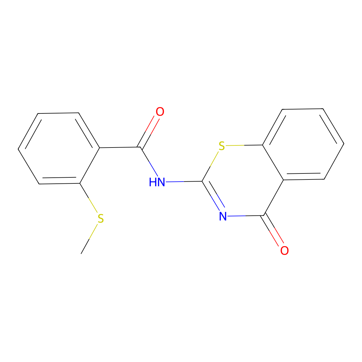 2-(methylsulfanyl)-N-(4-oxo-4H-1,3-benzothiazin-2-yl)benzamide molecular structure, CAS 708290-51-1