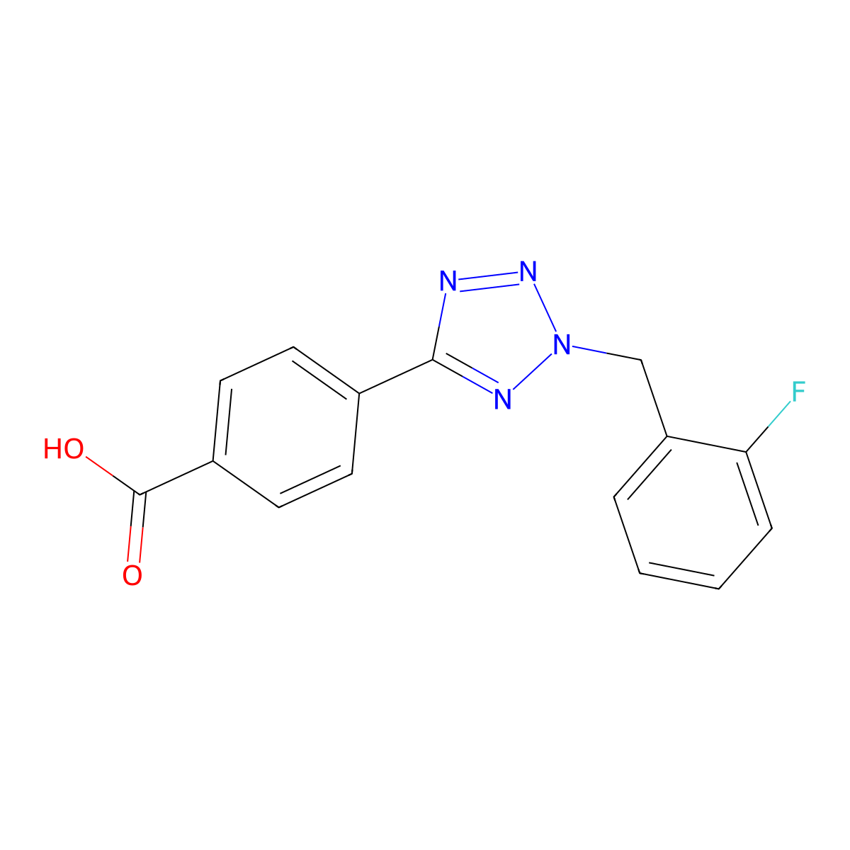4-[2-(2-fluorobenzyl)-2H-tetrazol-5-yl]benzoic acid molecular structure, CAS 708290-59-9