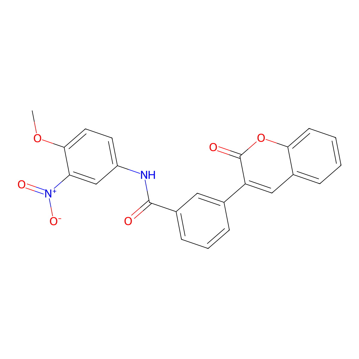 N-(4-methoxy-3-nitrophenyl)-3-(2-oxochromen-3-yl)benzamide molecular structure, CAS 708290-89-5