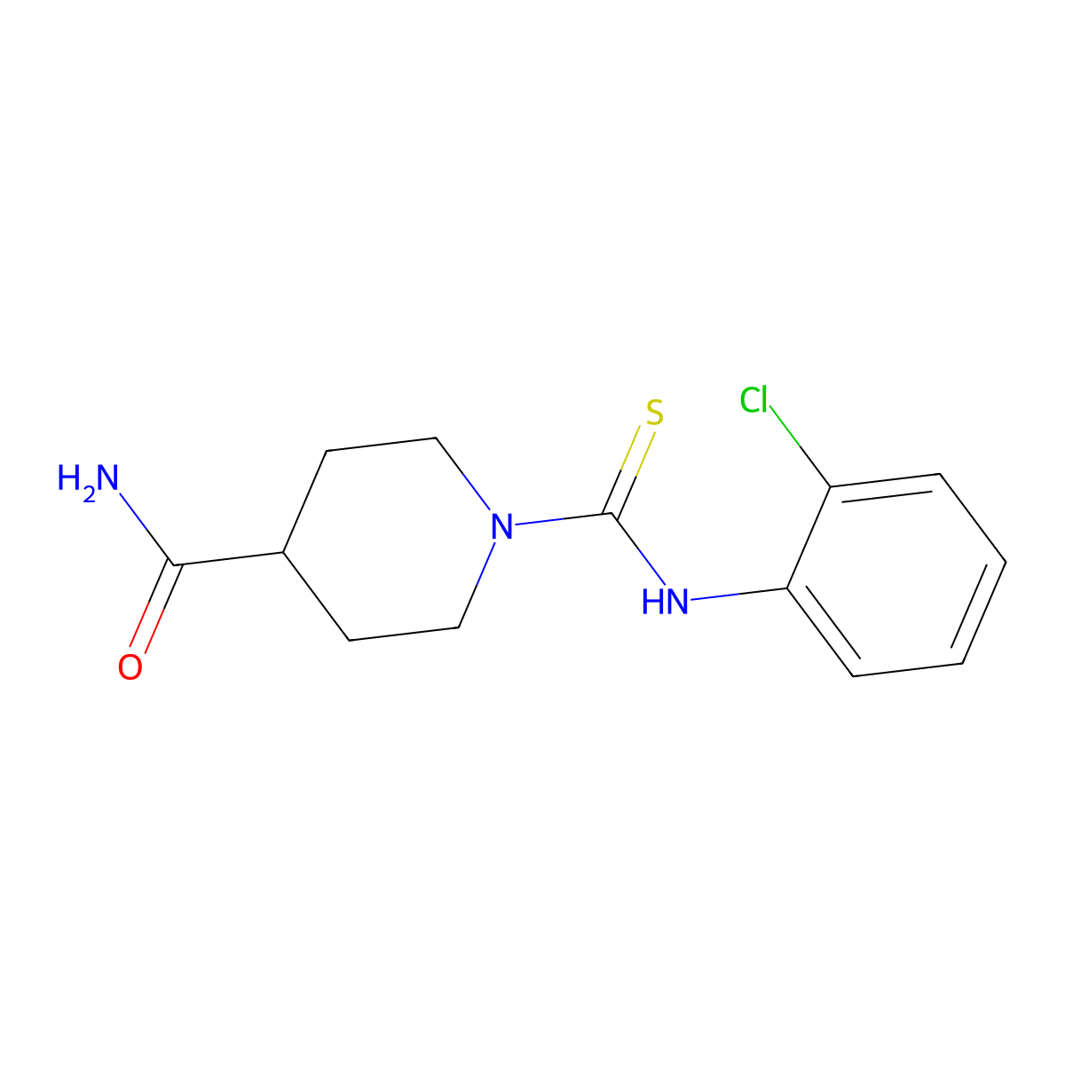 1-[(2-Chlorophenyl)carbamothioyl]piperidine-4-carboxamide molecular structure, CAS 708291-00-3
