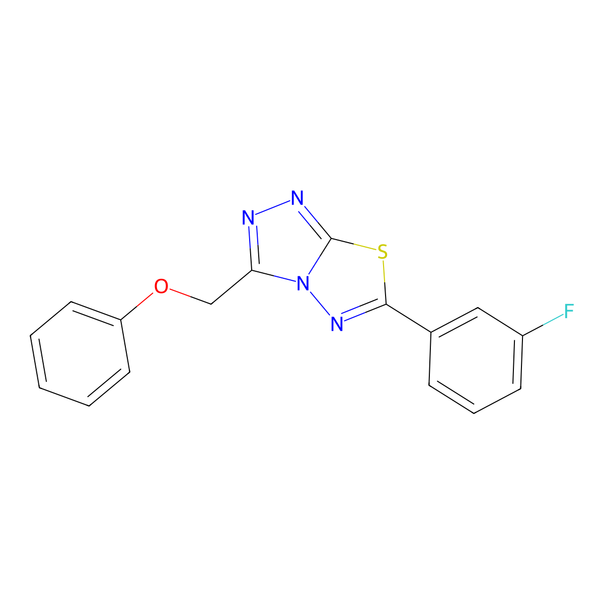 6-(3-Fluorophenyl)-3-(phenoxymethyl)-[1,2,4]triazolo[3,4-b][1,3,4]thiadiazole molecular structure, CAS 708291-13-8