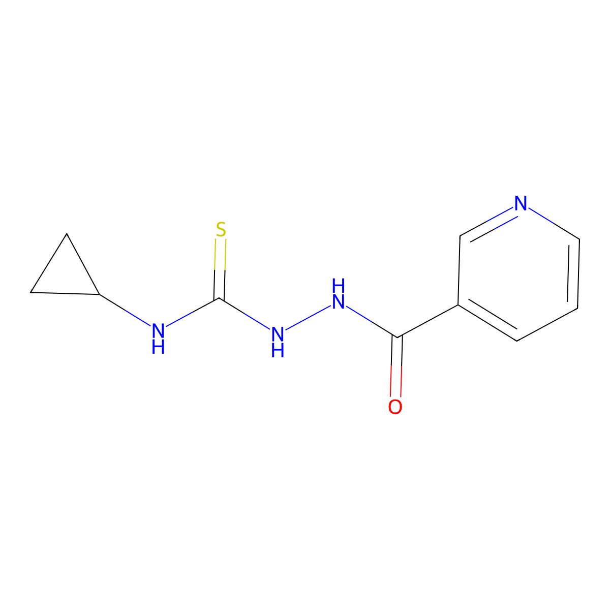 1-Cyclopropyl-3-(pyridine-3-carbonylamino)thiourea molecular structure, CAS 708291-23-0