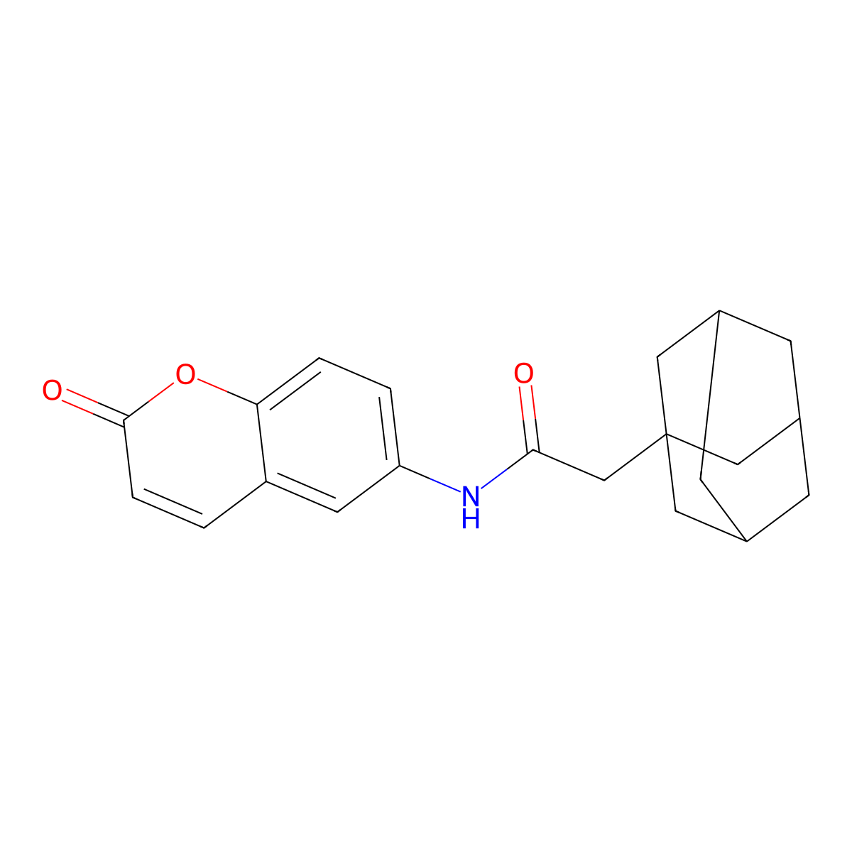 2-(1-adamantyl)-N-(2-oxochromen-6-yl)acetamide molecular structure, CAS 708291-28-5