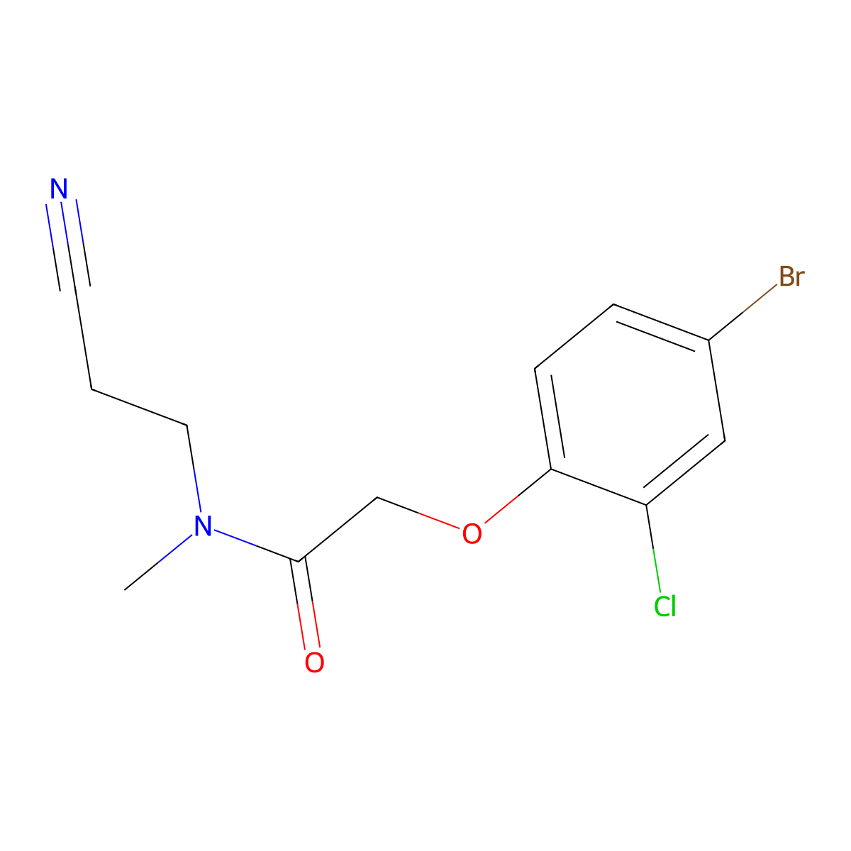 2-(4-bromo-2-chlorophenoxy)-N-(2-cyanoethyl)-N-methylacetamide molecular structure, CAS 708291-44-5