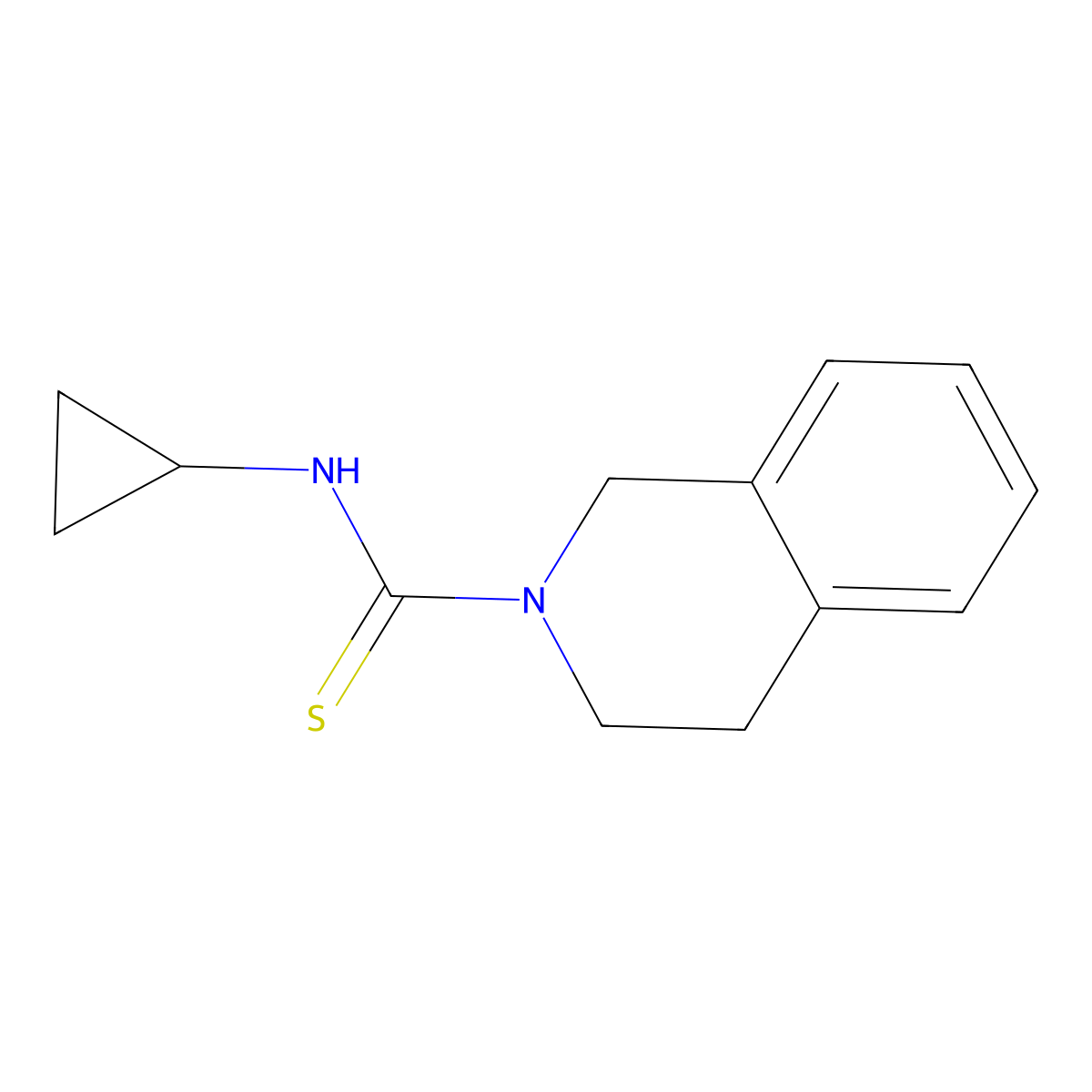 N-cyclopropyl-3,4-dihydro-2(1H)-isoquinolinecarbothioamide molecular structure, CAS 708291-48-9