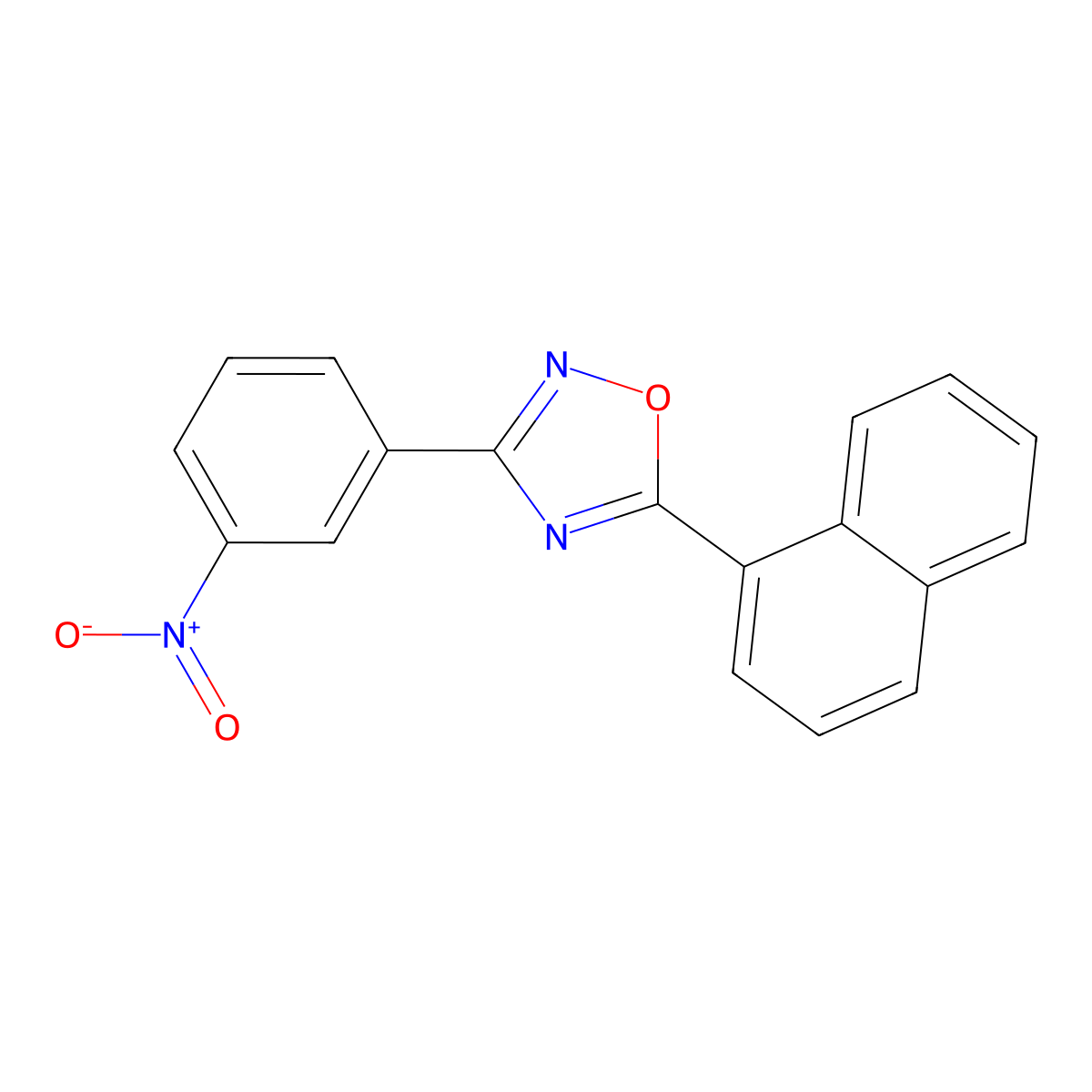 5-Naphthalen-1-yl-3-(3-nitrophenyl)-1,2,4-oxadiazole molecular structure, CAS 708291-51-4