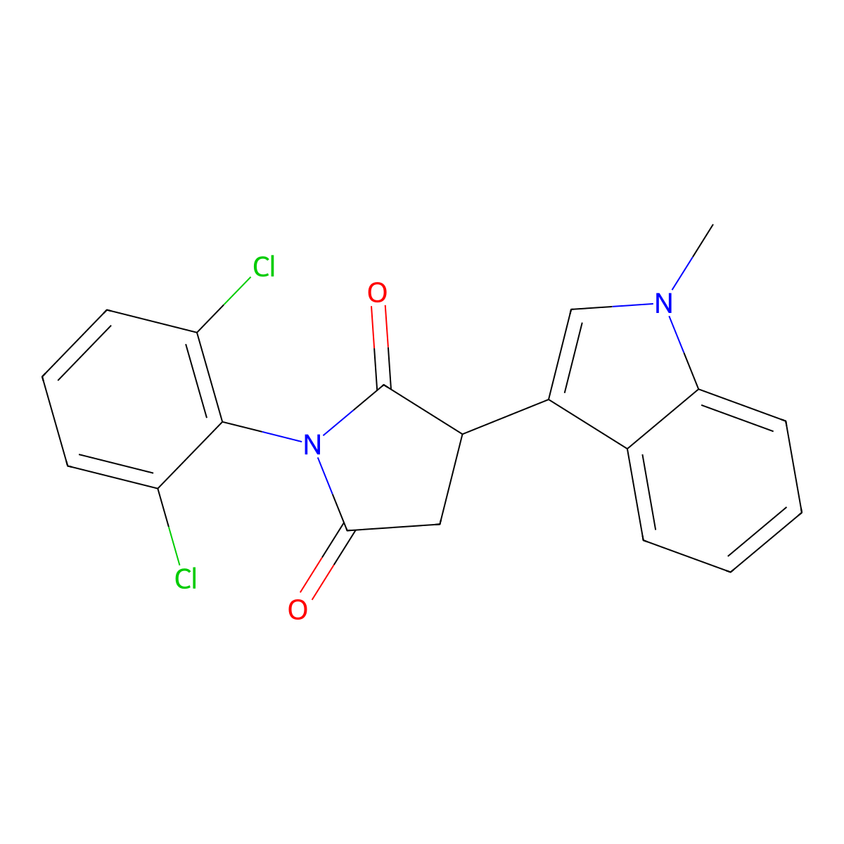 1-(2,6-Dichlorophenyl)-3-(1-methylindol-3-yl)pyrrolidine-2,5-dione molecular structure, CAS 708291-70-7