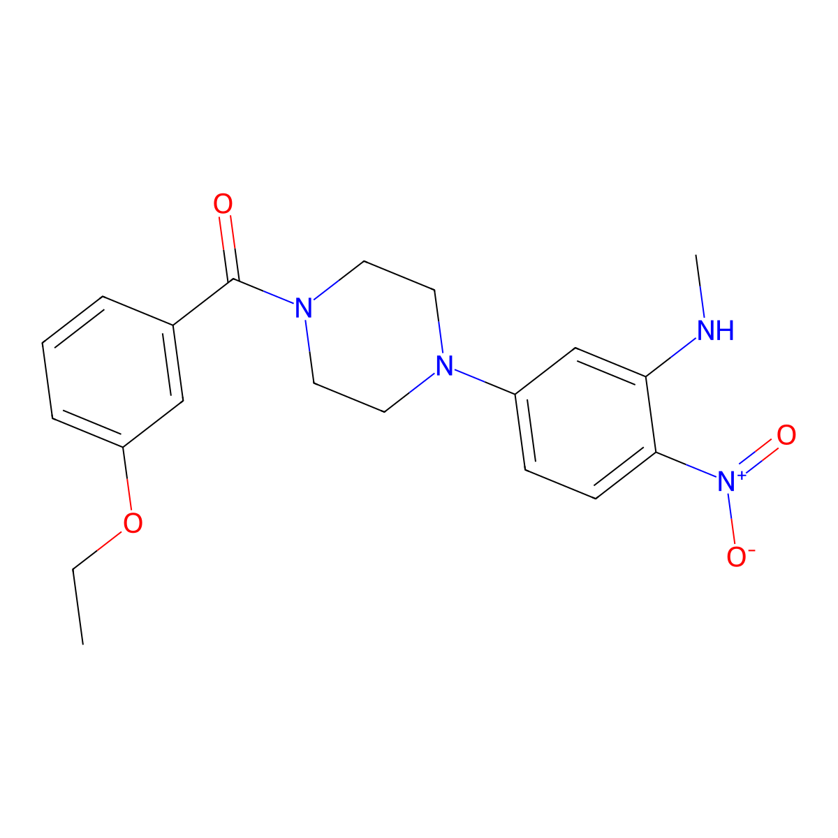 (3-Ethoxyphenyl)-[4-[3-(methylamino)-4-nitrophenyl]piperazin-1-yl]methanone molecular structure, CAS 708291-83-2