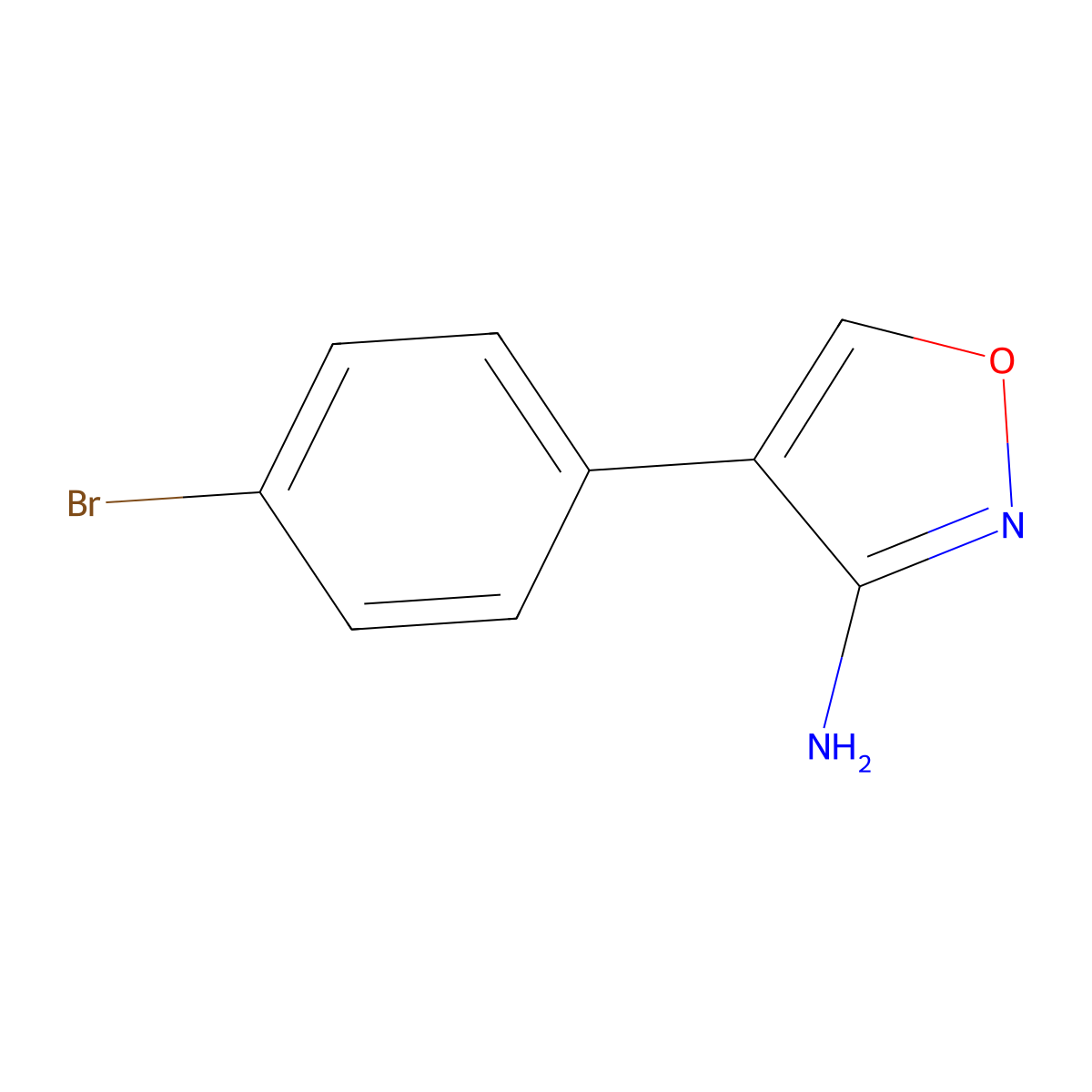 4-(4-Bromophenyl)-1,2-oxazol-3-amine molecular structure, CAS 708292-30-2