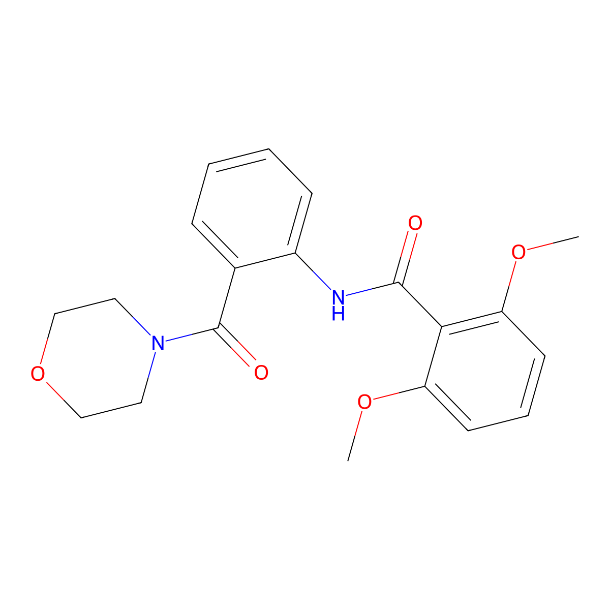 2,6-dimethoxy-N-[2-(4-morpholinylcarbonyl)phenyl]benzamide molecular structure, CAS 708292-53-9