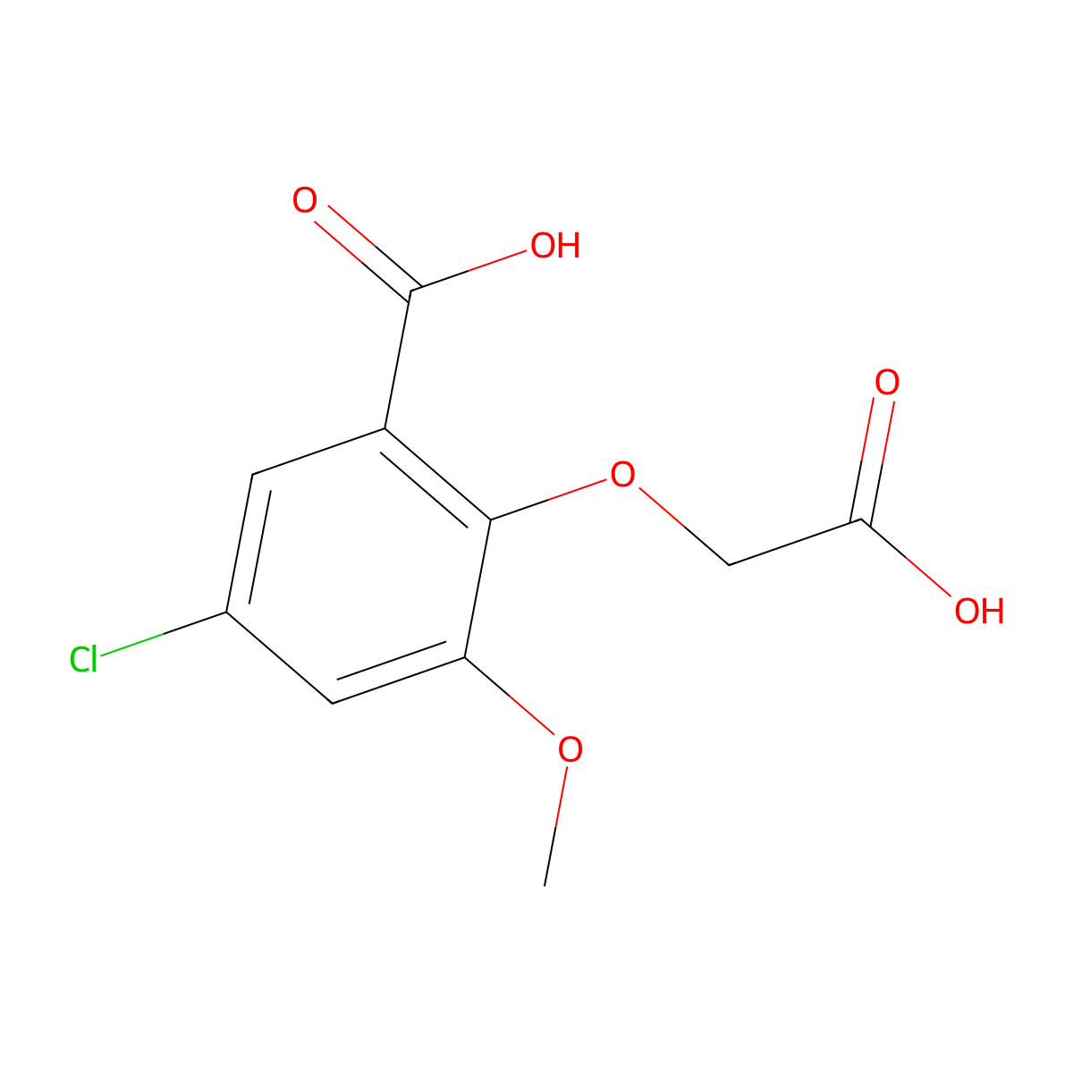 2-(Carboxymethoxy)-5-chloro-3-methoxybenzoic acid molecular structure, CAS 708292-68-6