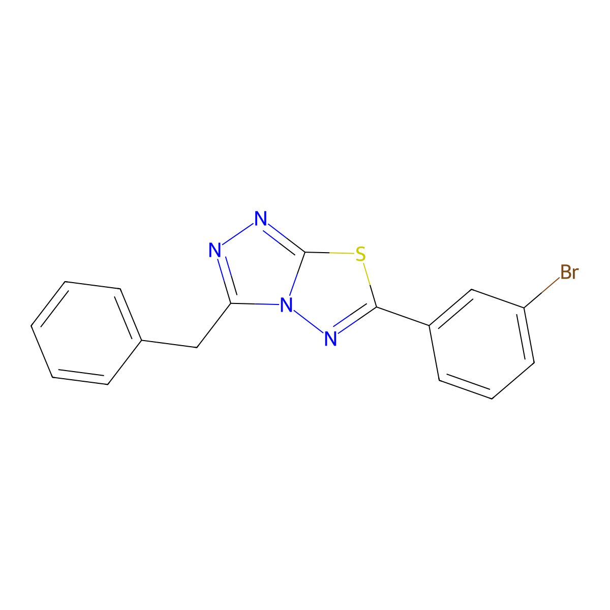 3-Benzyl-6-(3-bromophenyl)[1,2,4]triazolo[3,4-b][1,3,4]thiadiazole molecular structure, CAS 708292-90-4