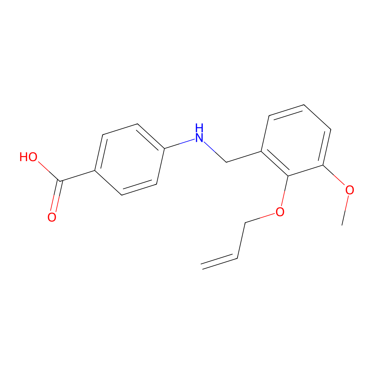 4-{[2-(Allyloxy)-3-methoxybenzyl]amino}benzoic acid molecular structure, CAS 708292-96-0