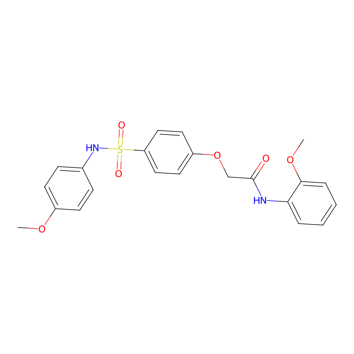 N-(2-Methoxyphenyl)-2-[4-[[(4-methoxyphenyl)amino]sulfonyl]phenoxy]acetamide molecular structure, CAS 708293-26-9