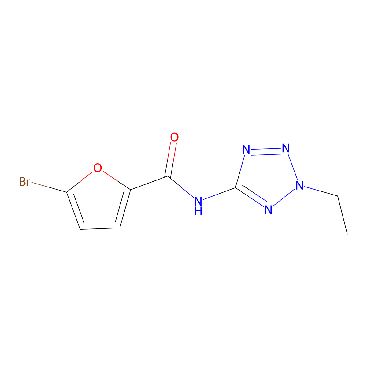 5-bromo-N-(2-ethyl-2H-tetraazol-5-yl)-2-furamide molecular structure, CAS 708293-31-6