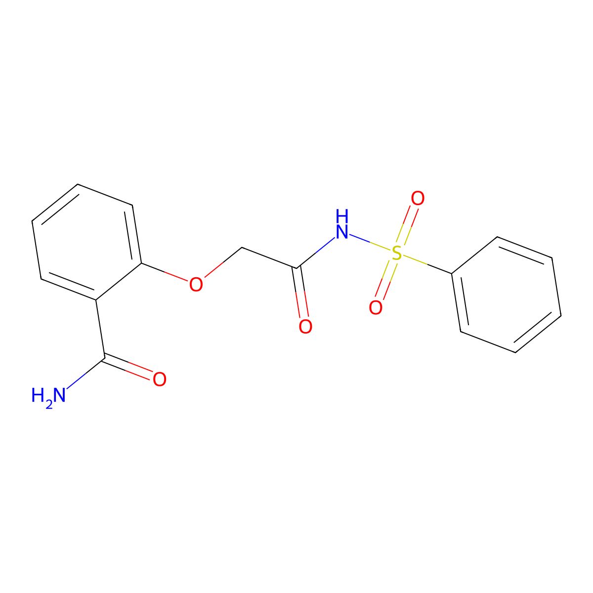 2-{2-Oxo-2-[(phenylsulfonyl)amino]ethoxy}benzamide molecular structure, CAS 708293-38-3