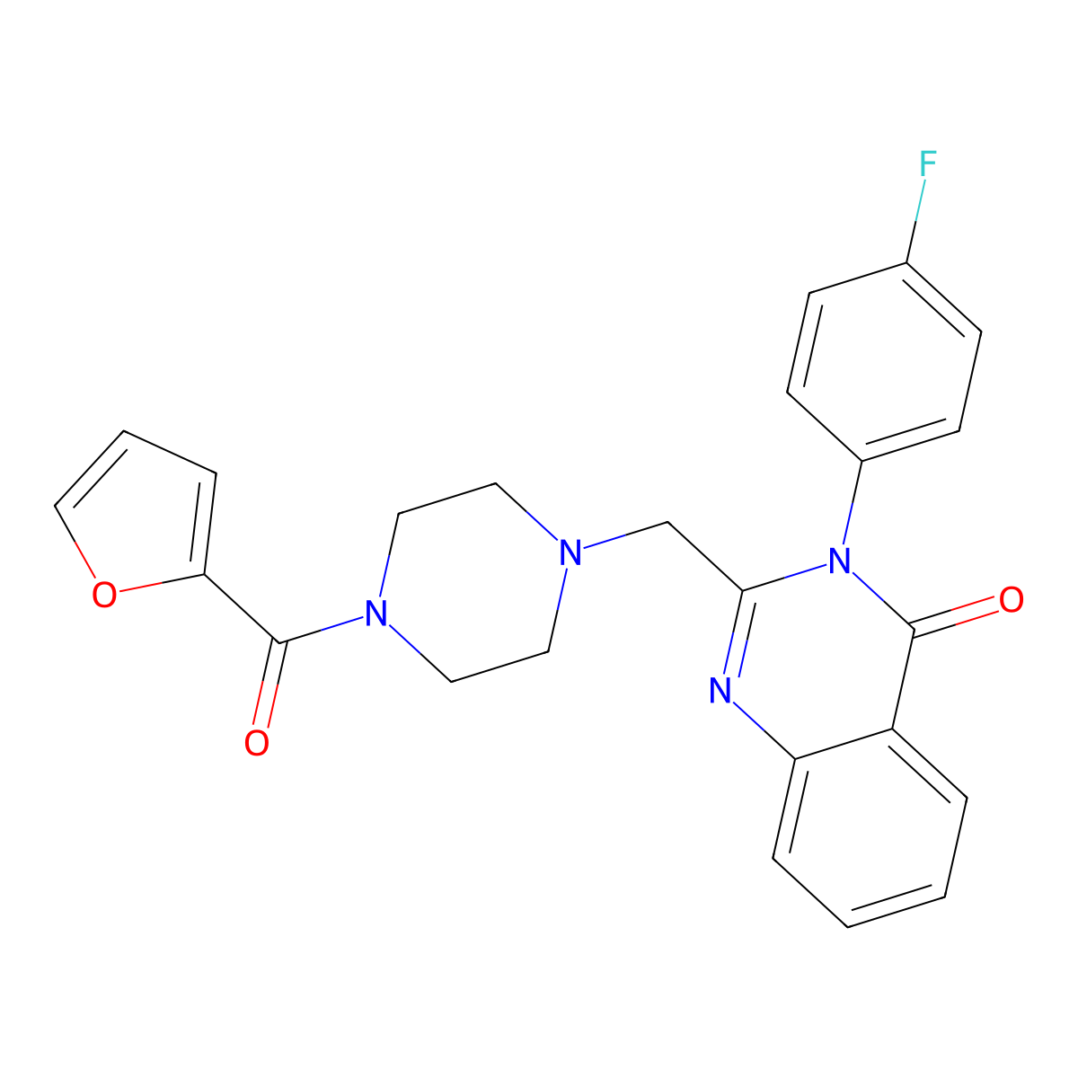 3-(4-fluorophenyl)-2-{[4-(2-furoyl)-1-piperazinyl]methyl}-4(3H)-quinazolinone molecular structure, CAS 708293-58-7