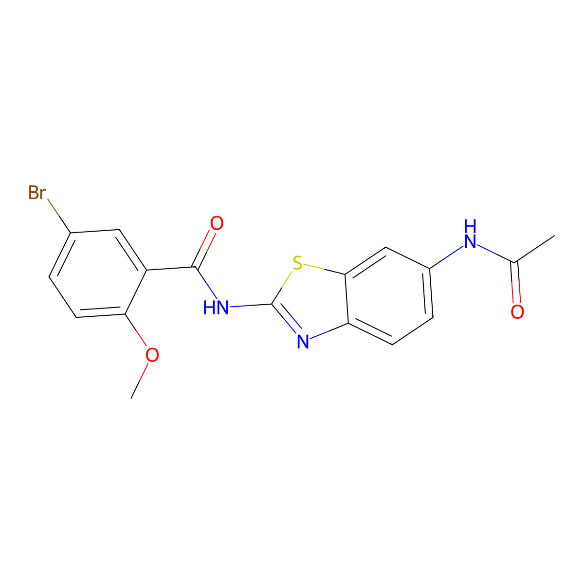 N-(6-acetamido-1,3-benzothiazol-2-yl)-5-bromo-2-methoxybenzamide molecular structure, CAS 708293-71-4