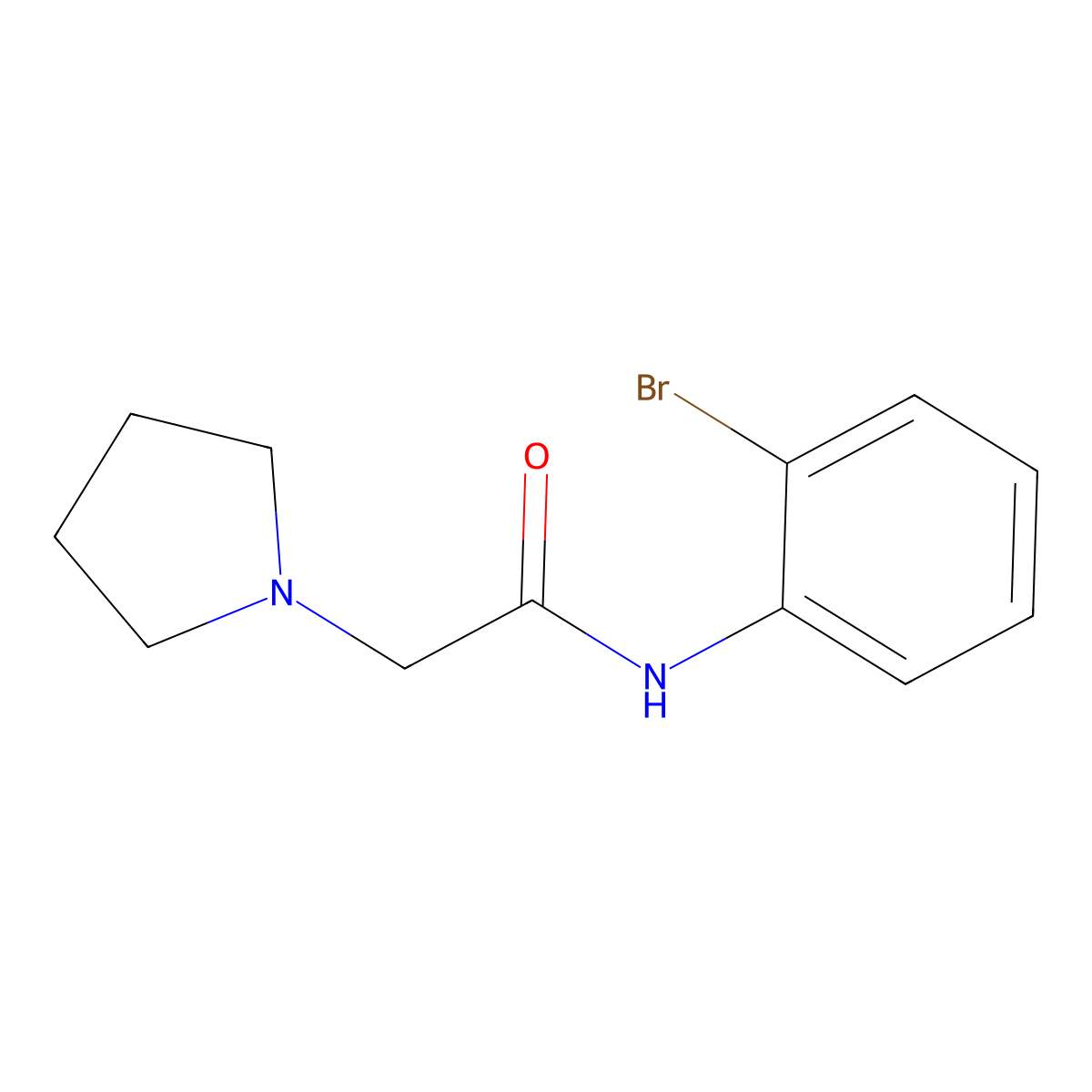 N-(2-bromophenyl)-2-(pyrrolidin-1-yl)acetamide molecular structure, CAS 708293-73-6