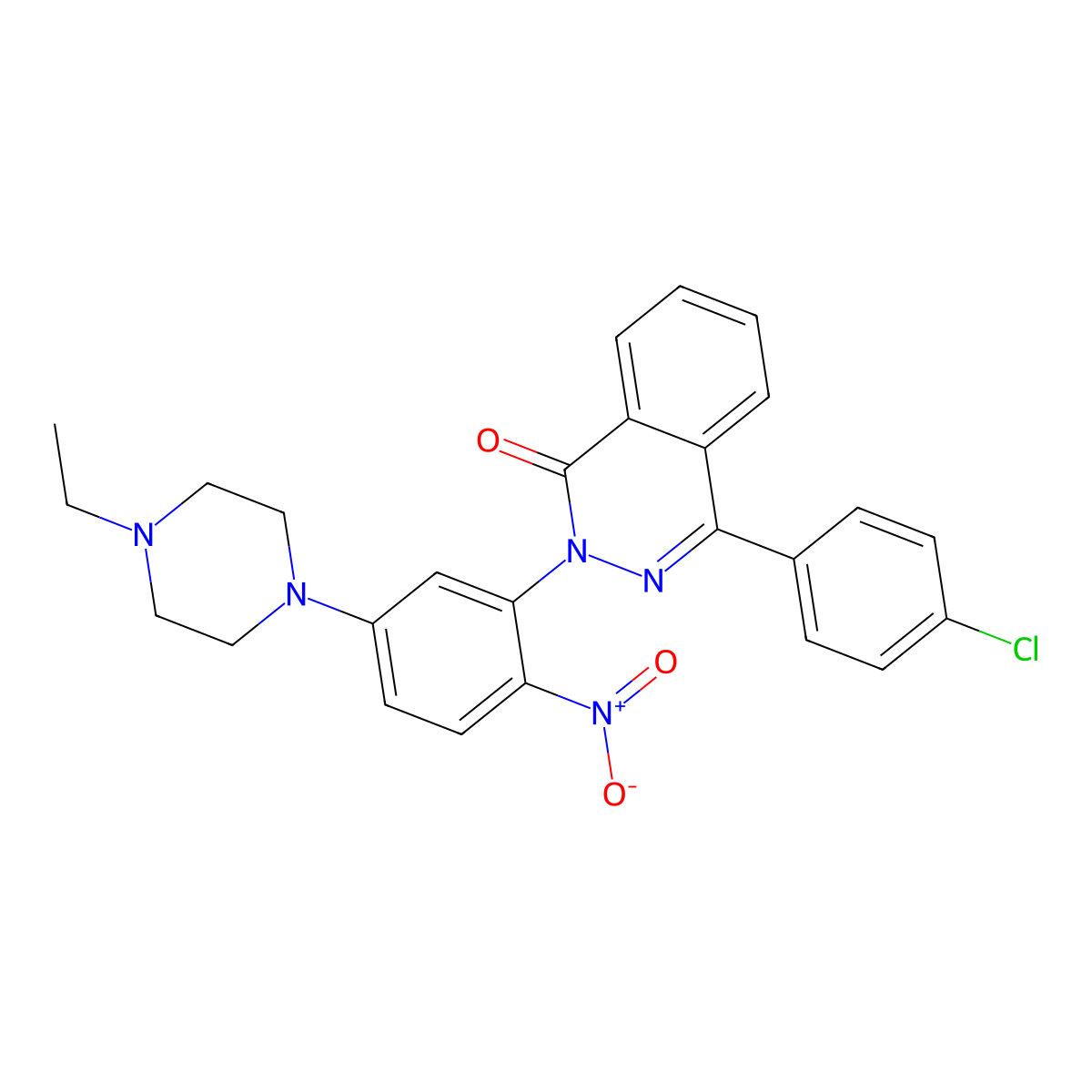 4-(4-Chlorophenyl)-2-[5-(4-ethylpiperazin-1-yl)-2-nitrophenyl]phthalazin-1-one molecular structure, CAS 708294-07-9
