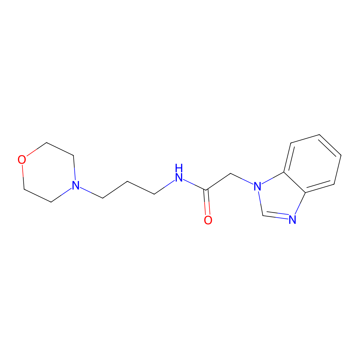 2-(benzimidazol-1-yl)-N-(3-morpholin-4-ylpropyl)acetamide molecular structure, CAS 708294-11-5