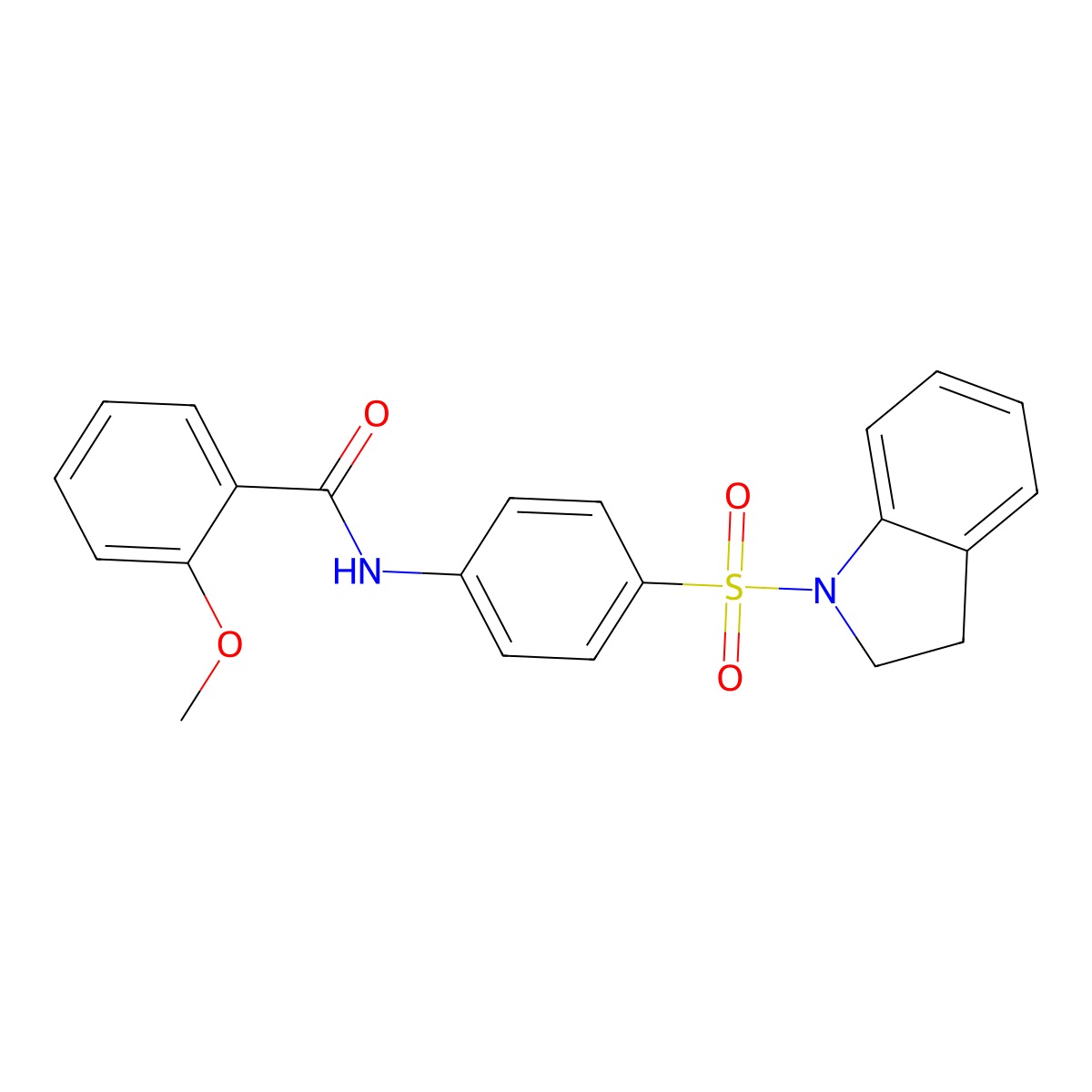N-[4-(2,3-dihydro-1H-indol-1-ylsulfonyl)phenyl]-2-methoxybenzamide molecular structure, CAS 708294-31-9