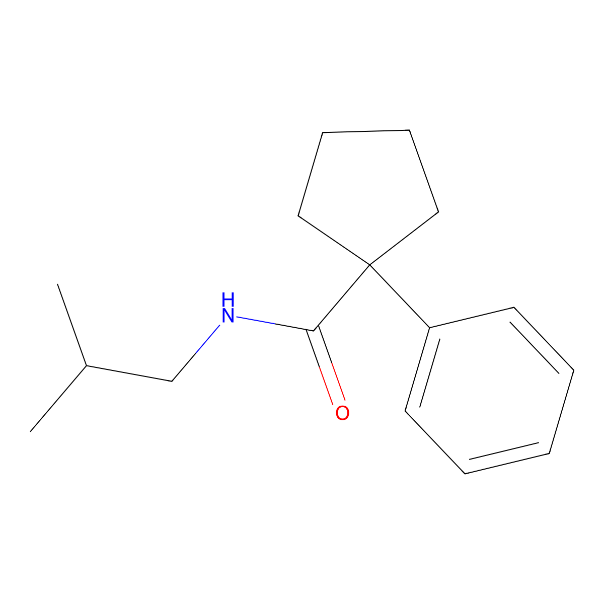 N-Isobutyl-1-phenylcyclopentane-1-carboxamide molecular structure, CAS 708294-34-2