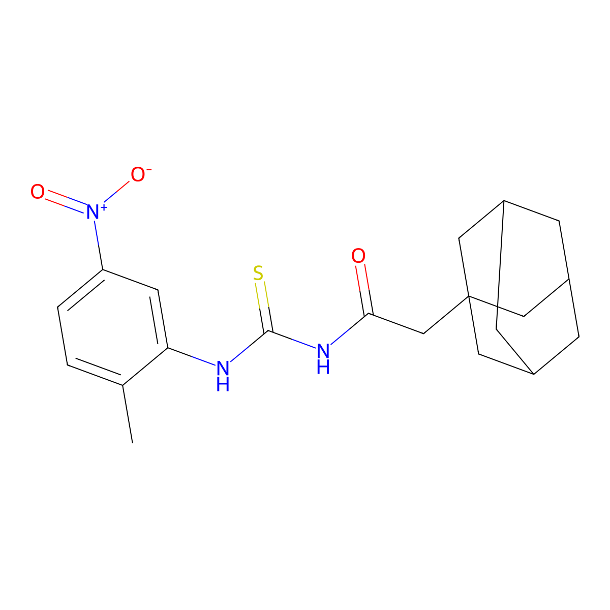 2-(1-adamantyl)-N-[(2-methyl-5-nitrophenyl)carbamothioyl]acetamide molecular structure, CAS 708294-36-4