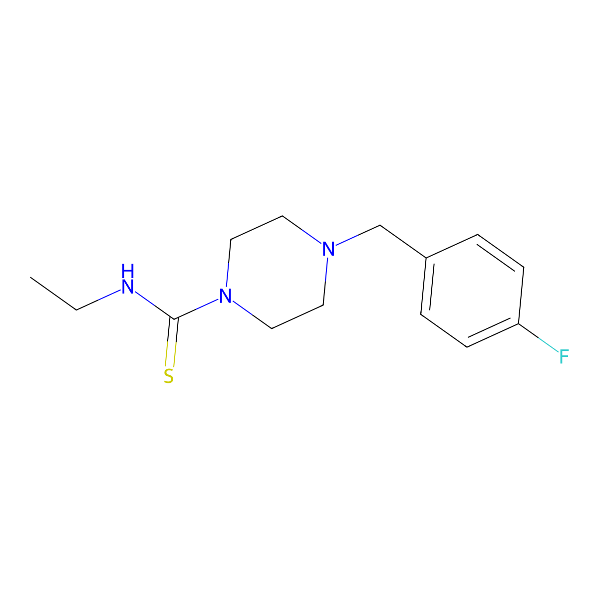 N-ethyl-4-[(4-fluorophenyl)methyl]piperazine-1-carbothioamide molecular structure, CAS 708294-50-2