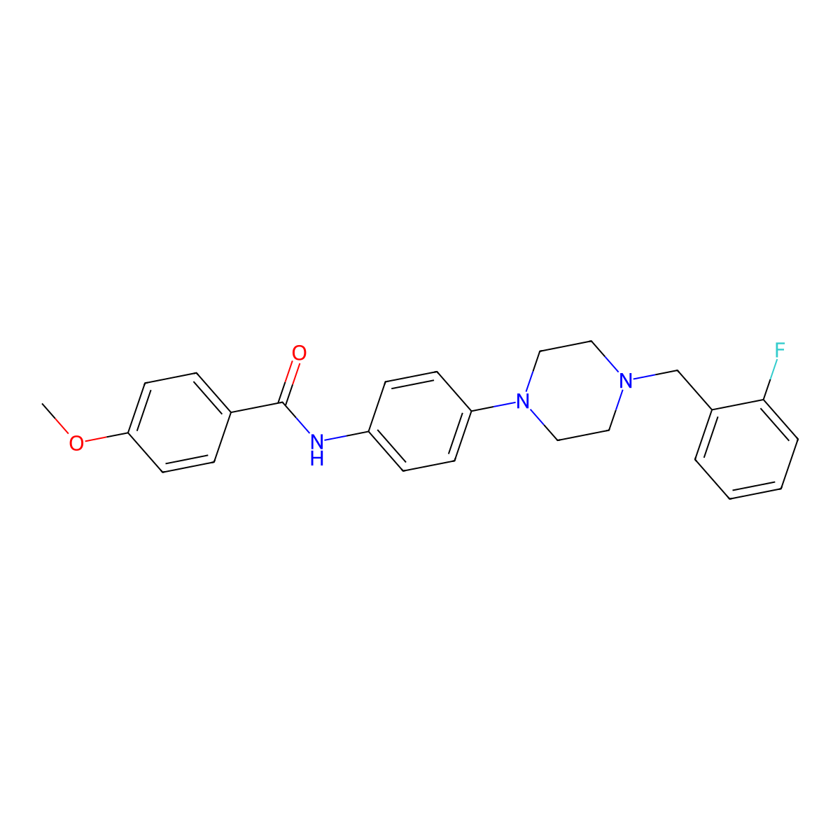 N-[4-[4-[(2-fluorophenyl)methyl]piperazin-1-yl]phenyl]-4-methoxybenzamide molecular structure, CAS 708294-70-6