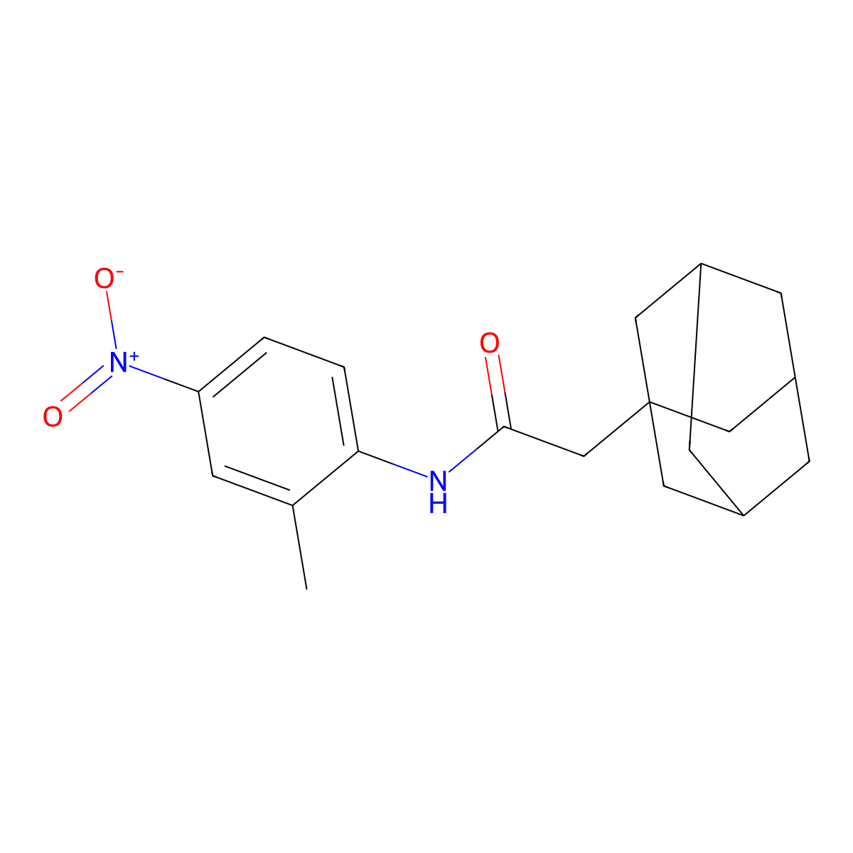 2-(1-adamantyl)-N-(2-methyl-4-nitrophenyl)acetamide molecular structure, CAS 708294-73-9