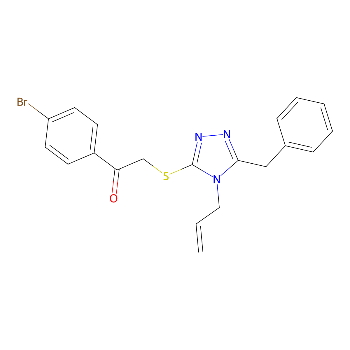 2-[(5-Benzyl-4-prop-2-enyl-1,2,4-triazol-3-yl)sulfanyl]-1-(4-bromophenyl)ethanone molecular structure, CAS 708294-79-5