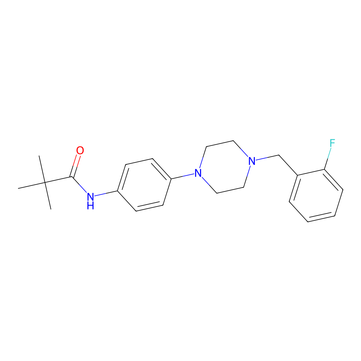 N-[4-[4-[(2-fluorophenyl)methyl]piperazin-1-yl]phenyl]-2,2-dimethylpropanamide molecular structure, CAS 708294-83-1